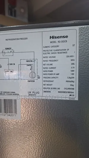 Hisense 268l Bottom Freezer Double Door Fridge Dispenser