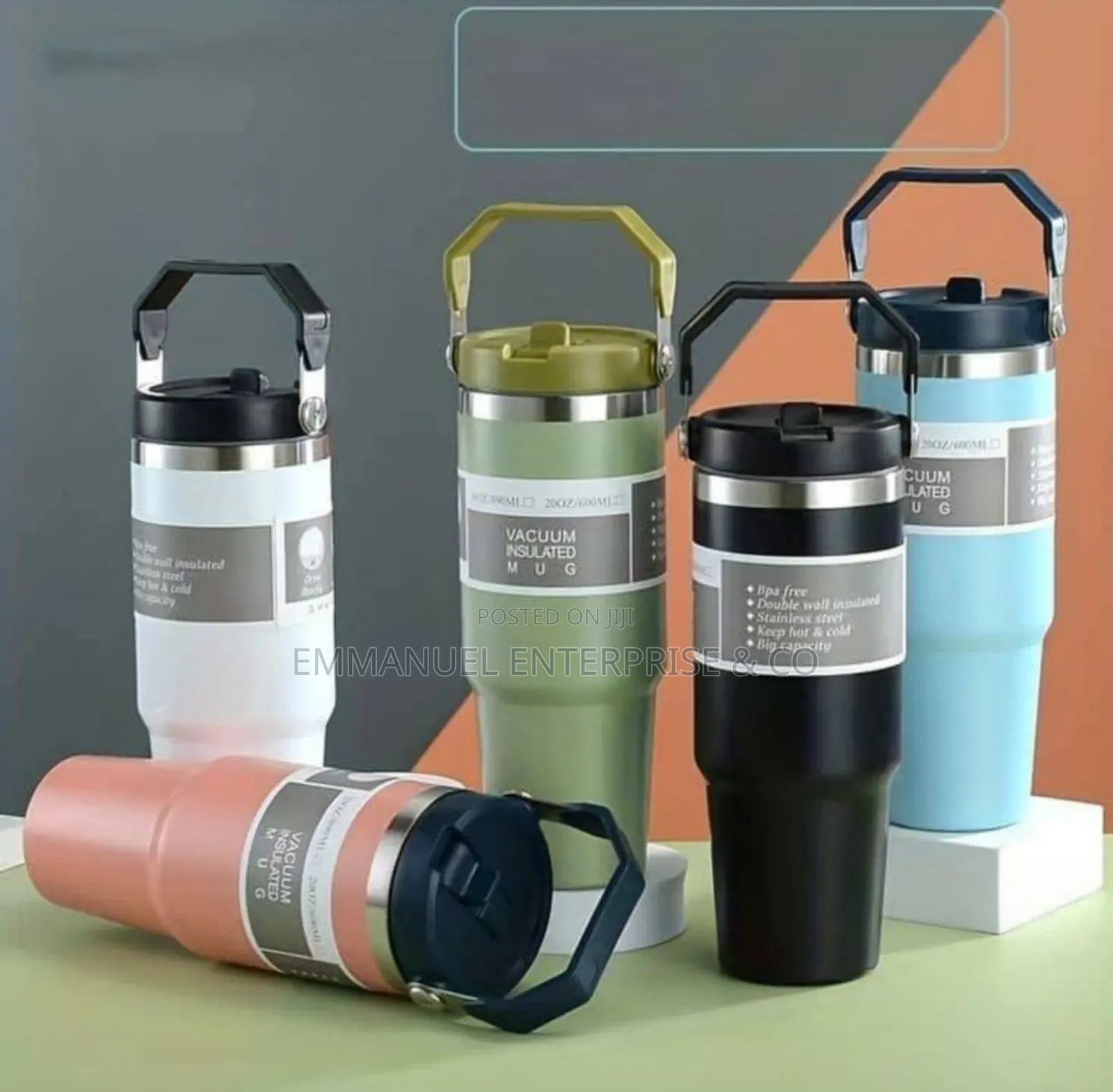 Vacuum Insulated Thermo Mug With Top Handle