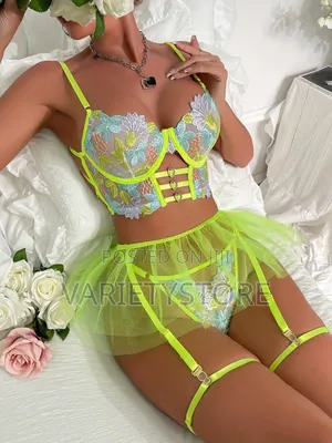 Sexy Flowers Embroidery Hollow Out Underwear Set for Women