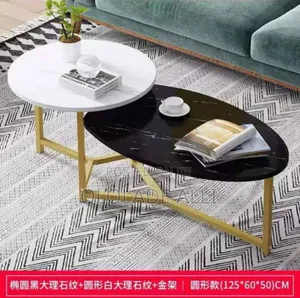 Coffee Center Table With Gold Leg