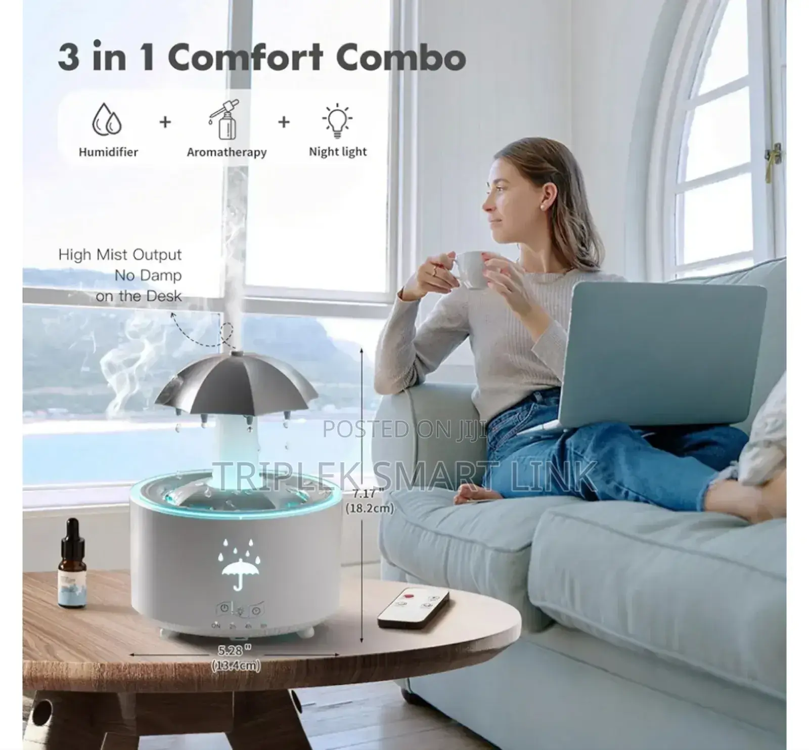 Rain Cloud Humidifier Water Aroma Diffuser With Timer Remote Control