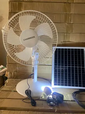 Charweek 12inches Rechargeable Mini Standing Fan With Bulbs.