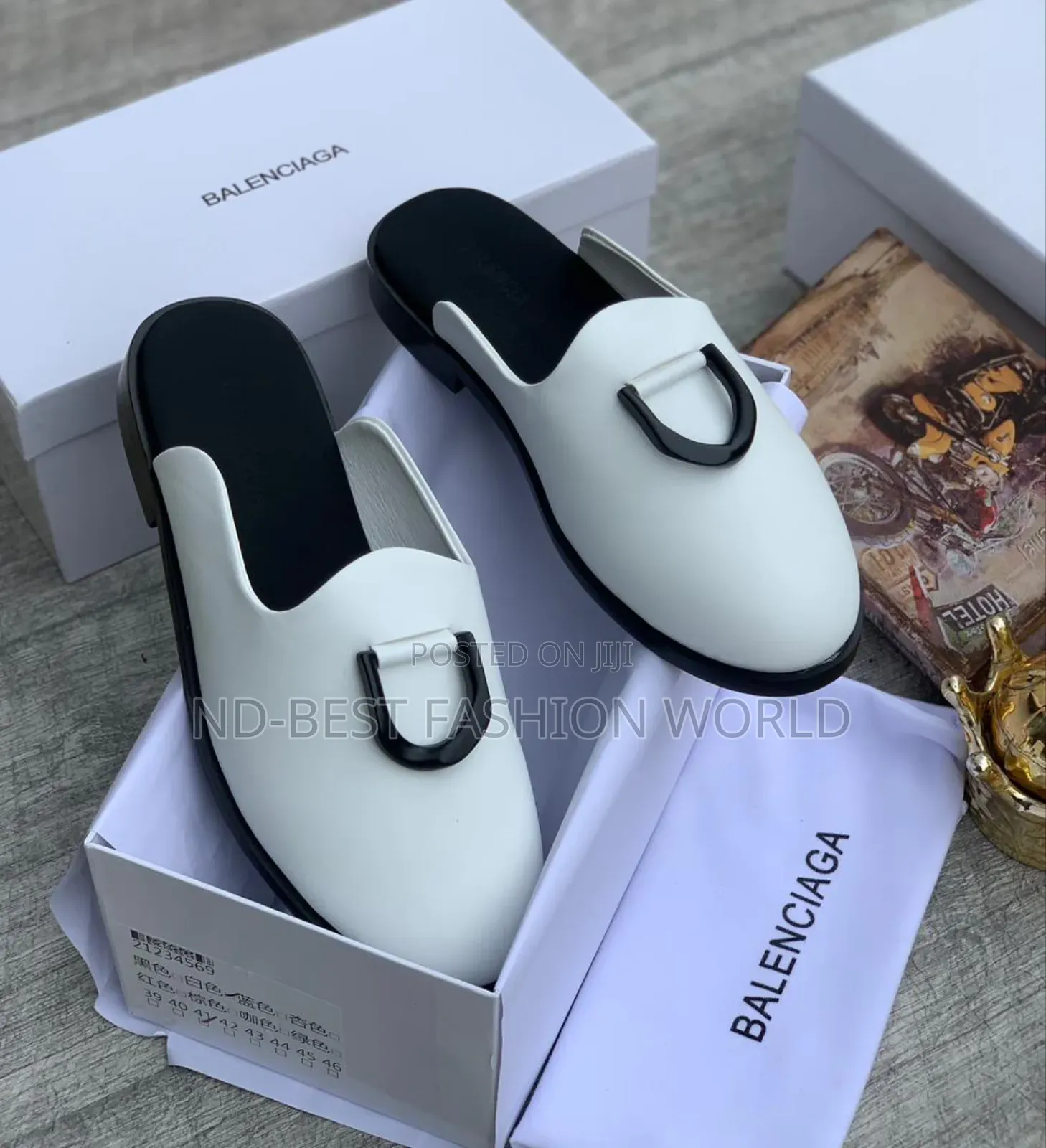 White Balaciaga Quality Half Shoe