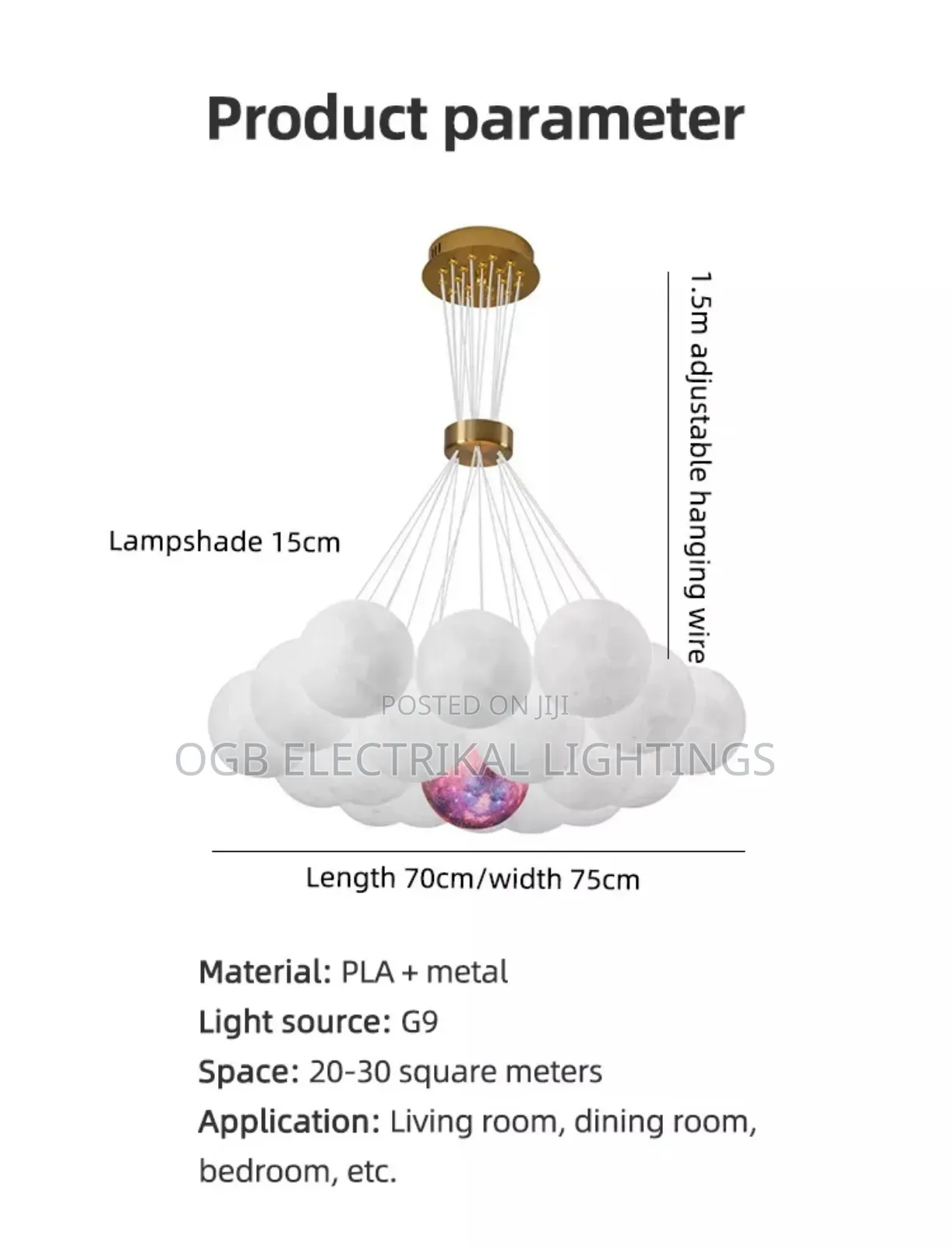 3d Moon Chandelier