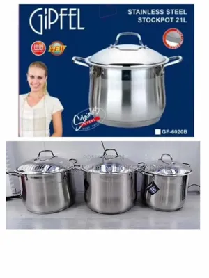 3 PCS Quality Turkey Stainless Steel Pot Size 32cm 34,36cm