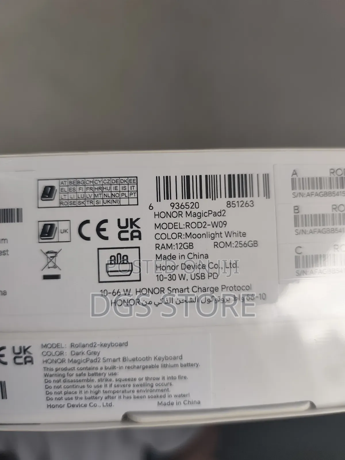 New Honor Pad 2 256 GB White