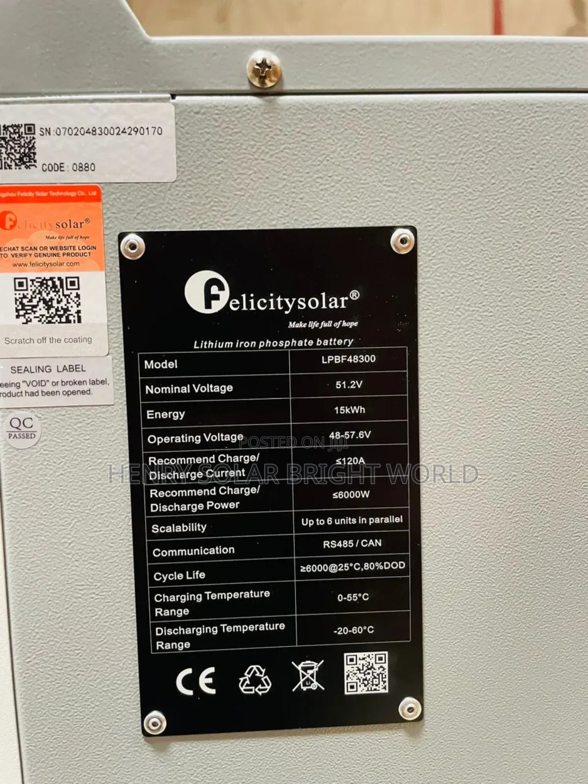 Felicity Lithium Battery 15kwh 51.2v