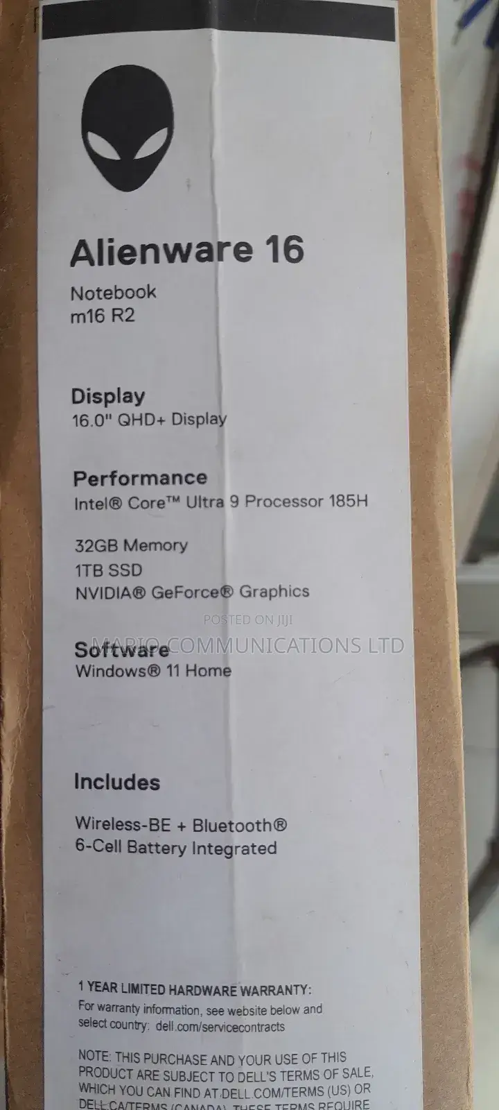 New Laptop Dell Alienware M16 R2 32GB Intel Core Ultra 9 SSD 1T