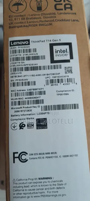 New Laptop Lenovo ThinkPad T14 G4 16GB Intel Core Ultra 5 SSD 512GB
