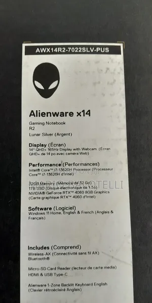 New Laptop Dell Alienware X14 32GB Intel Core I7 SSD 1T