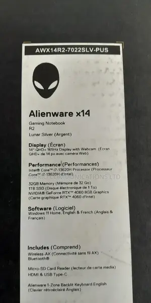 New Laptop Dell Alienware X14 32GB Intel Core I7 SSD 1T
