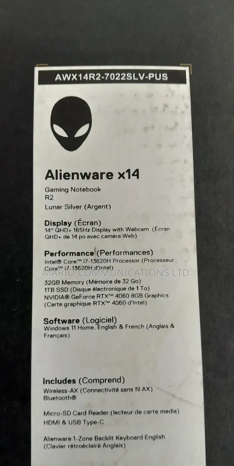 New Laptop Dell Alienware X14 32GB Intel Core I7 SSD 1T