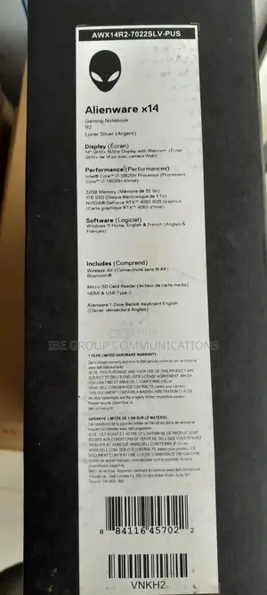 New Laptop Dell Alienware X14 32GB Intel Core I7 SSD 1T
