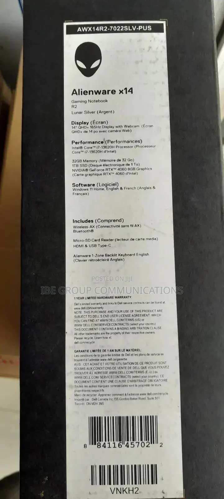 New Laptop Dell Alienware X14 32GB Intel Core I7 SSD 1T