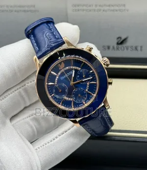 Photo - Original Swarovski Blue Genuine Leather Strap Watch