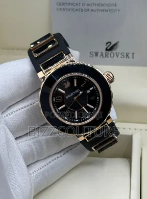 Photo - Original Swarovski Black Rubber-Stainless Steel Strap Watch