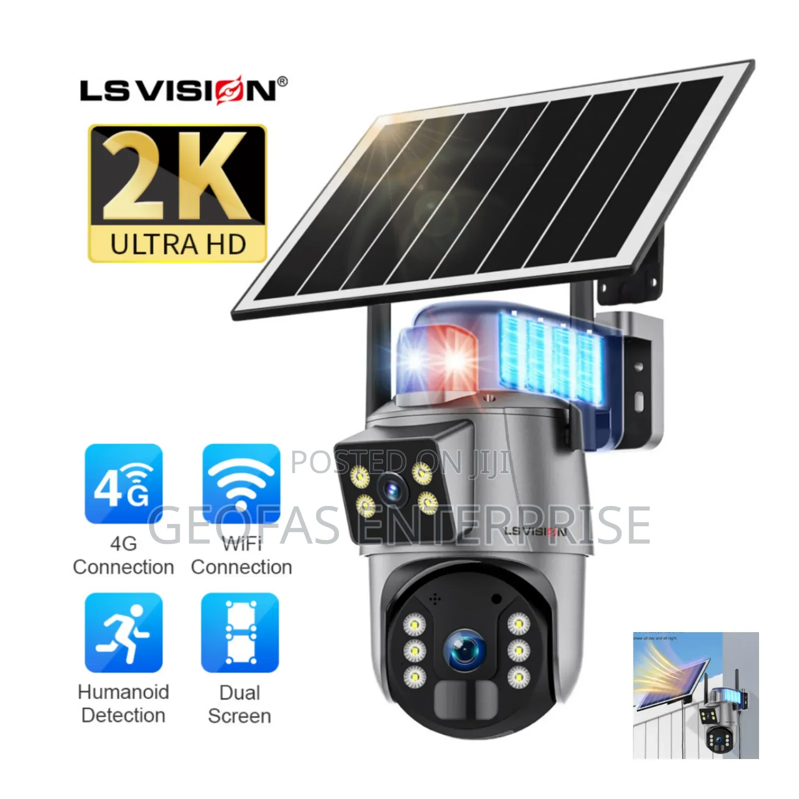 High Voltage 4g Intelligent Solar Energy Security Camera