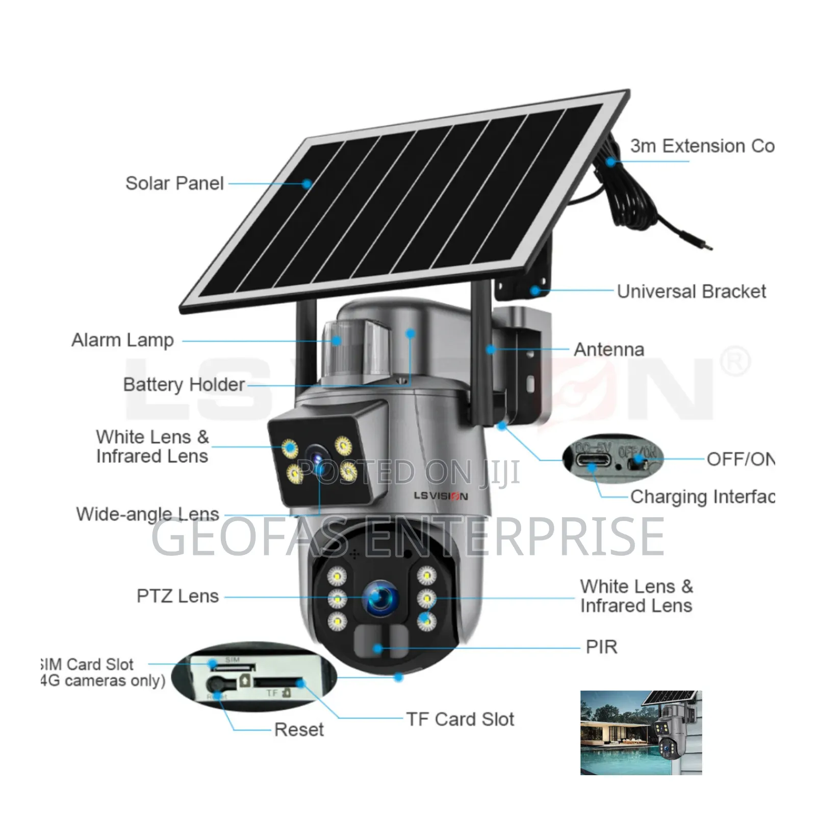 High Voltage 4g Intelligent Solar Energy Security Camera