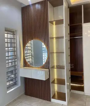 Console With Mirror and Shelf