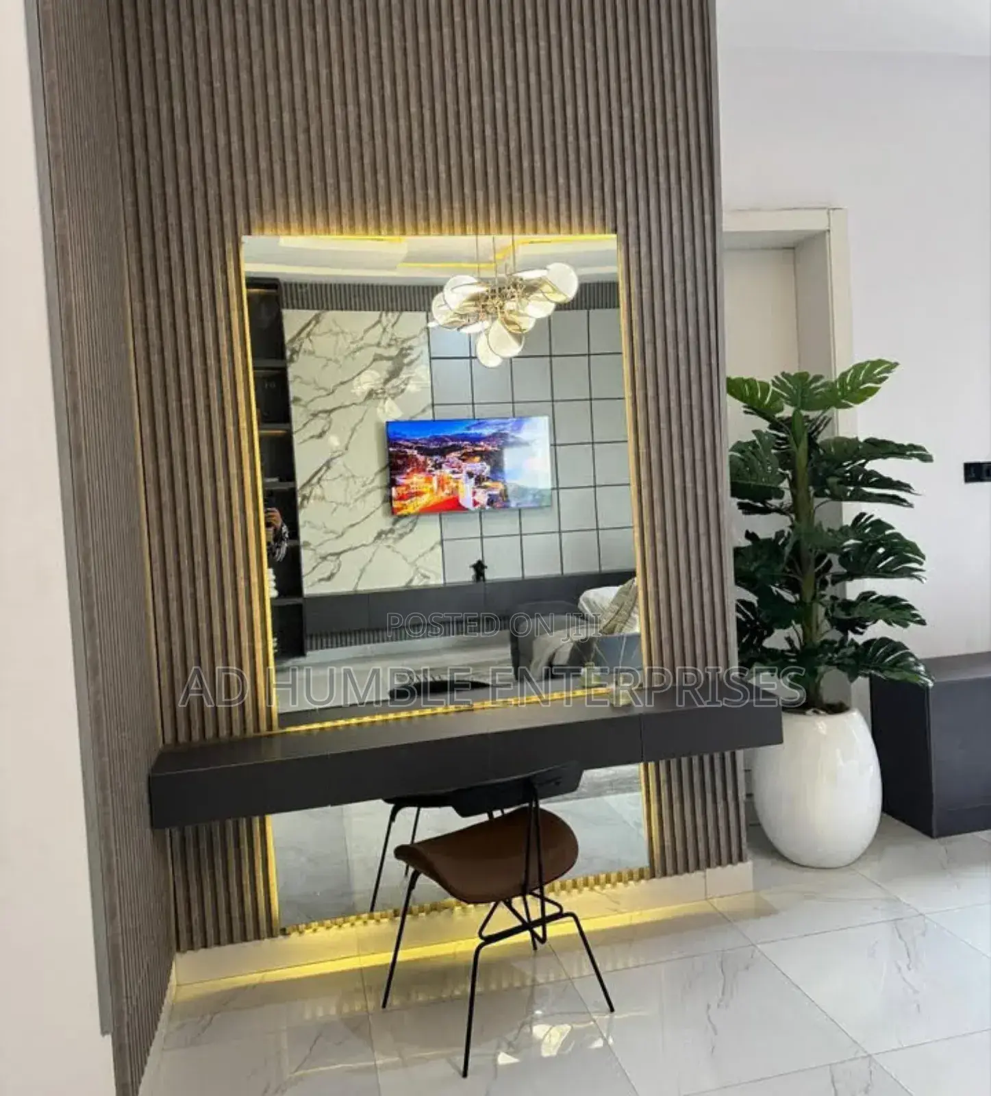 Wall Console With Mirror