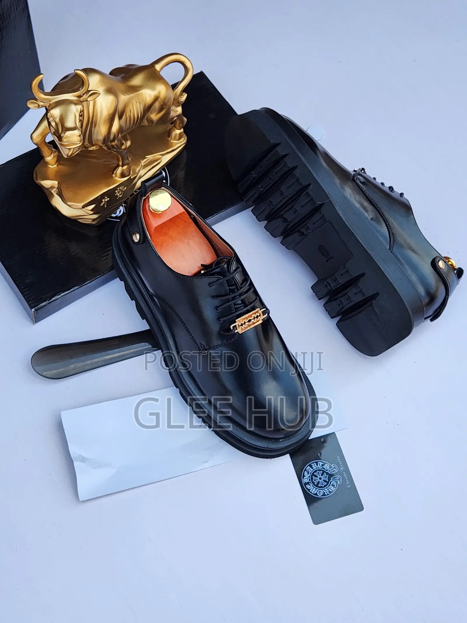 High Sole Matte Leather Shoes