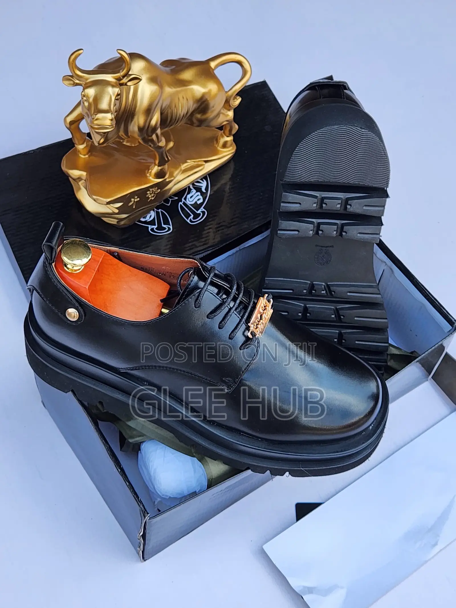 High Sole Matte Leather Shoes