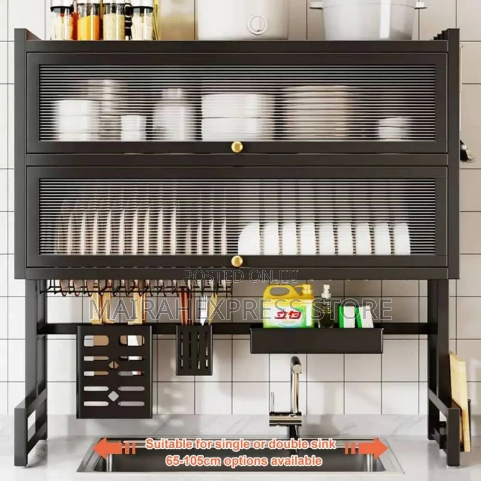 2 Layer Kitchen Over the Dish Rack With Cover