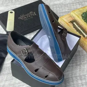 Quality Leather Brown and Black Sandals