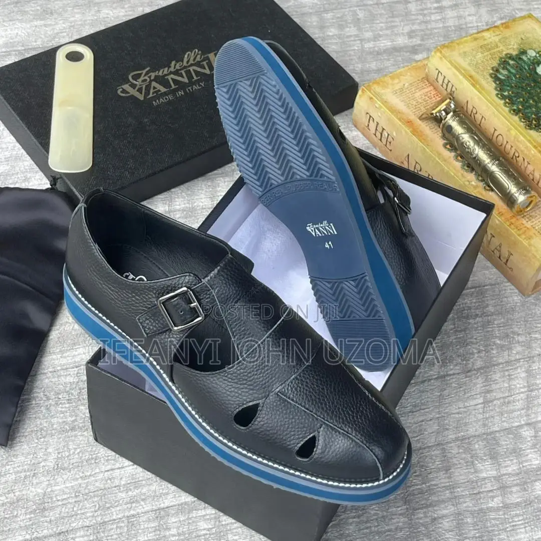 Quality Leather Brown and Black Sandals