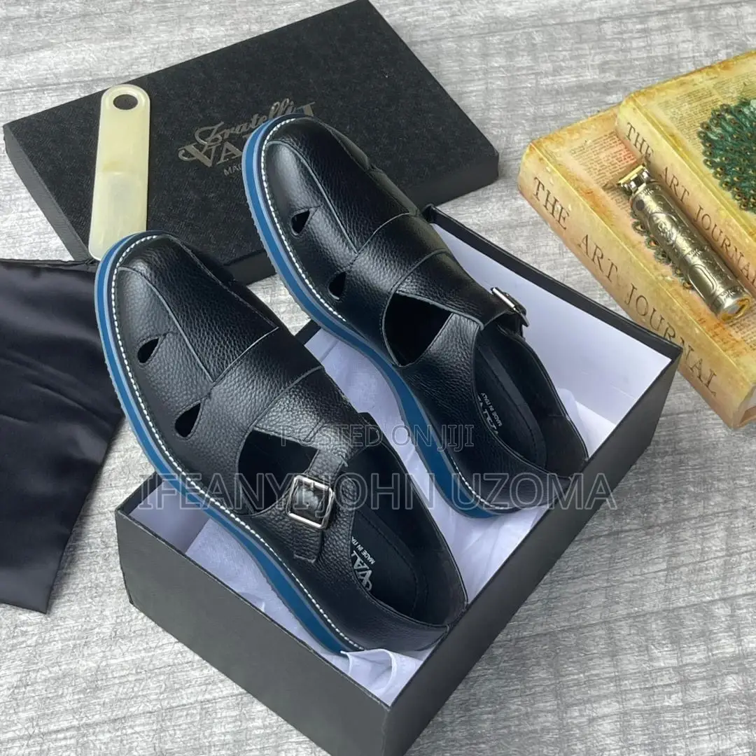 Quality Leather Brown and Black Sandals