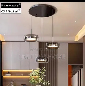 Glass Nodic Pendant Light Round Base 3in1