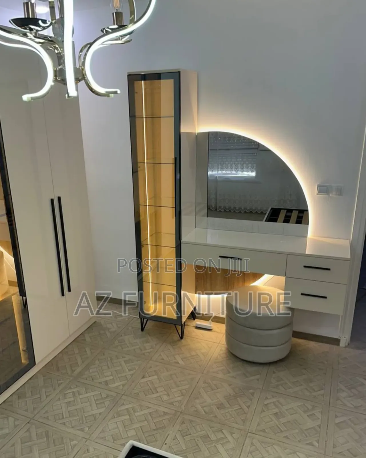 Modern Wardrobe and Dressing Mirror Shelf