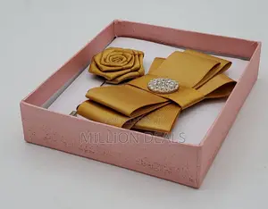 2-in-1 Barrister Gold Bow Tie N Lapel