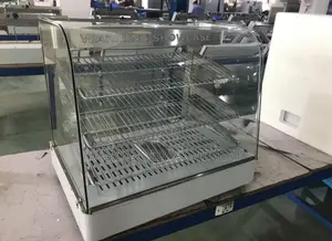 Stainless Curved Glass Snacks Chips Warmer Showcase