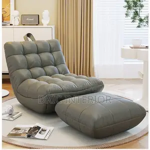 Reclined Lazy Bean Bag Sofa With Footrest Foot Stool