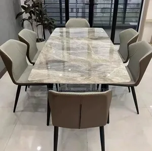 Marble Top Dining Table Set With 6 Chairs