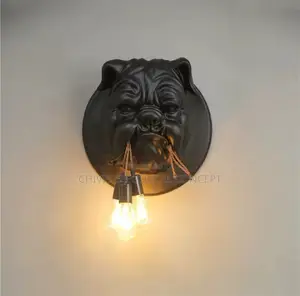 Animal Dog Resin Decor Wall Lamps Living Room Tv Wall Deco