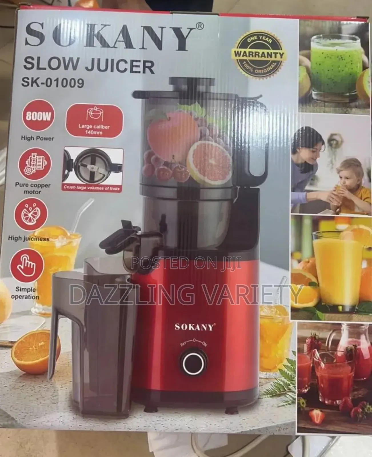 800watts Sokany Slow Juicer