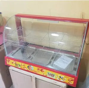 Curved Glass Red Snacks Warmer 3plates