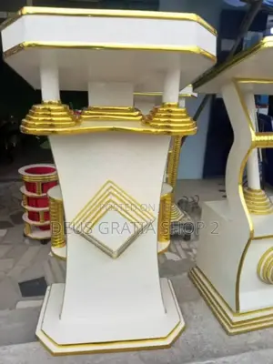 Modern Church Pulpit With Gold Chrome