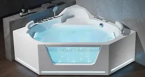 Luxury Corner Acrylic Jacuzzi Bathtub Hydro Massage Jets
