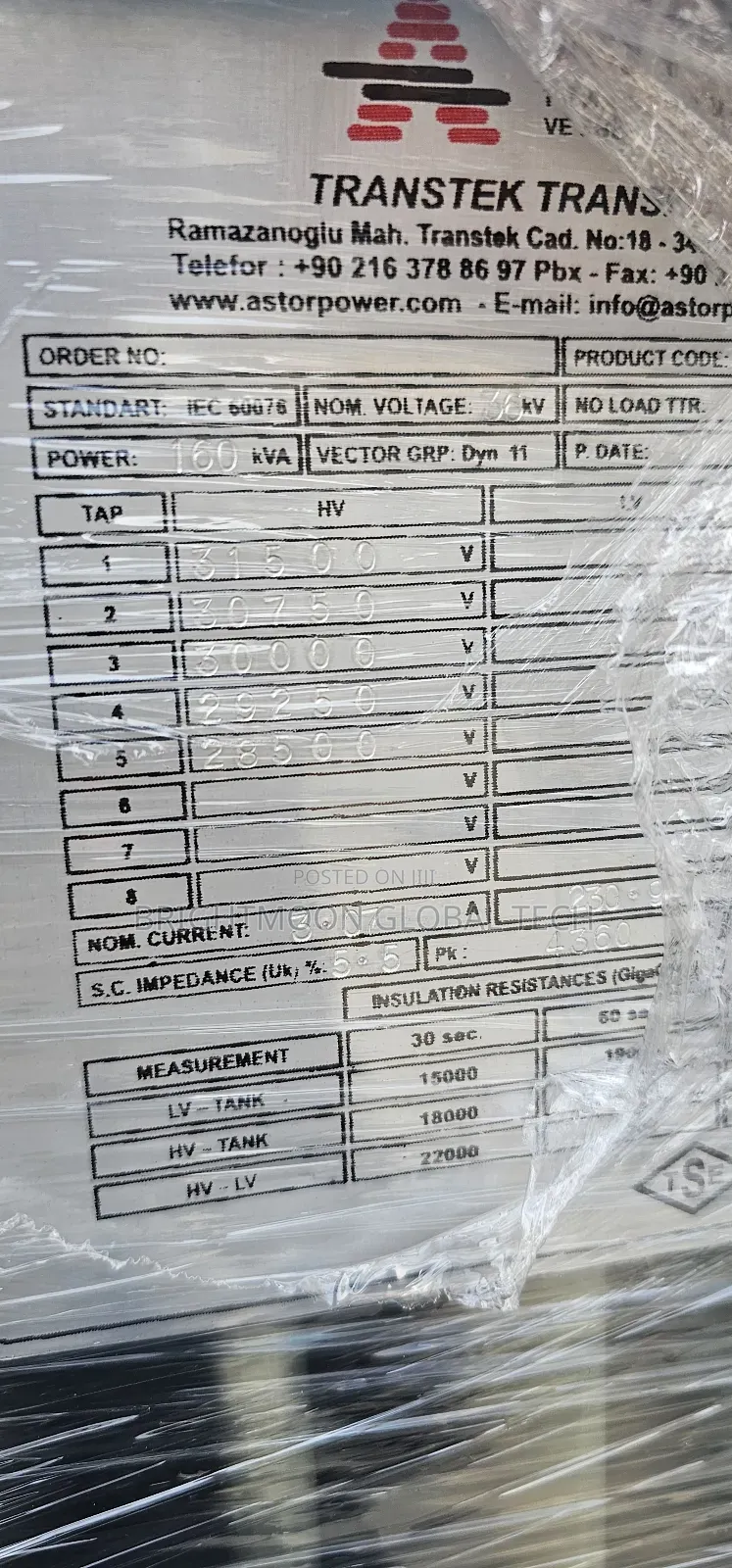 160kva 30kv Transformer