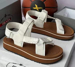Photo - Prada Flat Casual Sandals Black/White Size 40-46