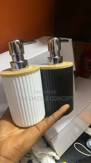Soap And Lotion Dispenser With Wooden Cover