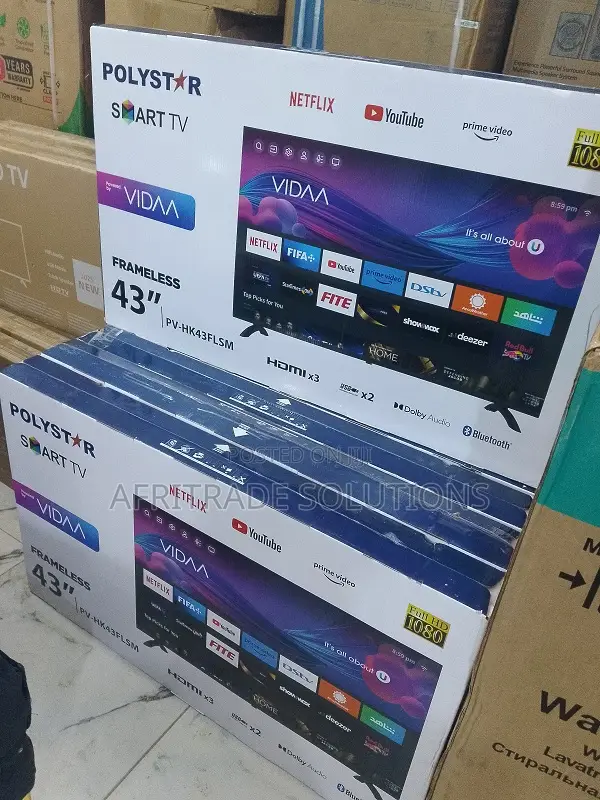 Polystar 43′′ Smart Tv: Full Hd, Frameless Elegance