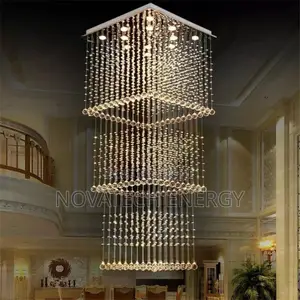 3step Square Raindrop Design Crystal Chandelier Light