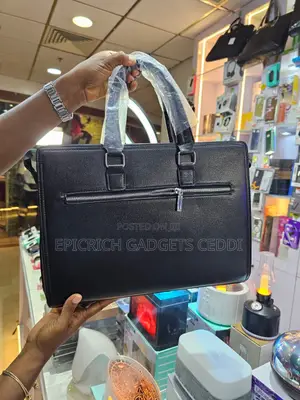 Black Leather Laptop Bag