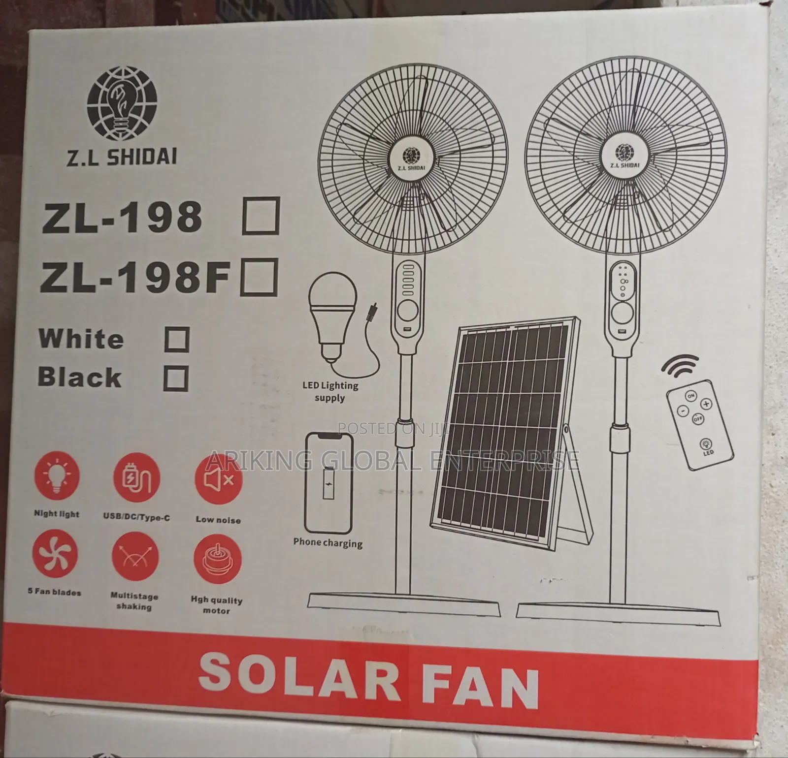 Real Time Solar Rechargeable Fan