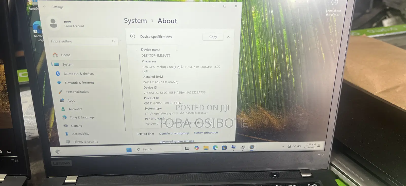 Laptop Lenovo ThinkPad T14 G2 32GB Intel Core i7 SSD 512GB