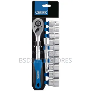 Draper 1/2" Sq. Dr. Metric Socket and Ratchet Set 12 Piece